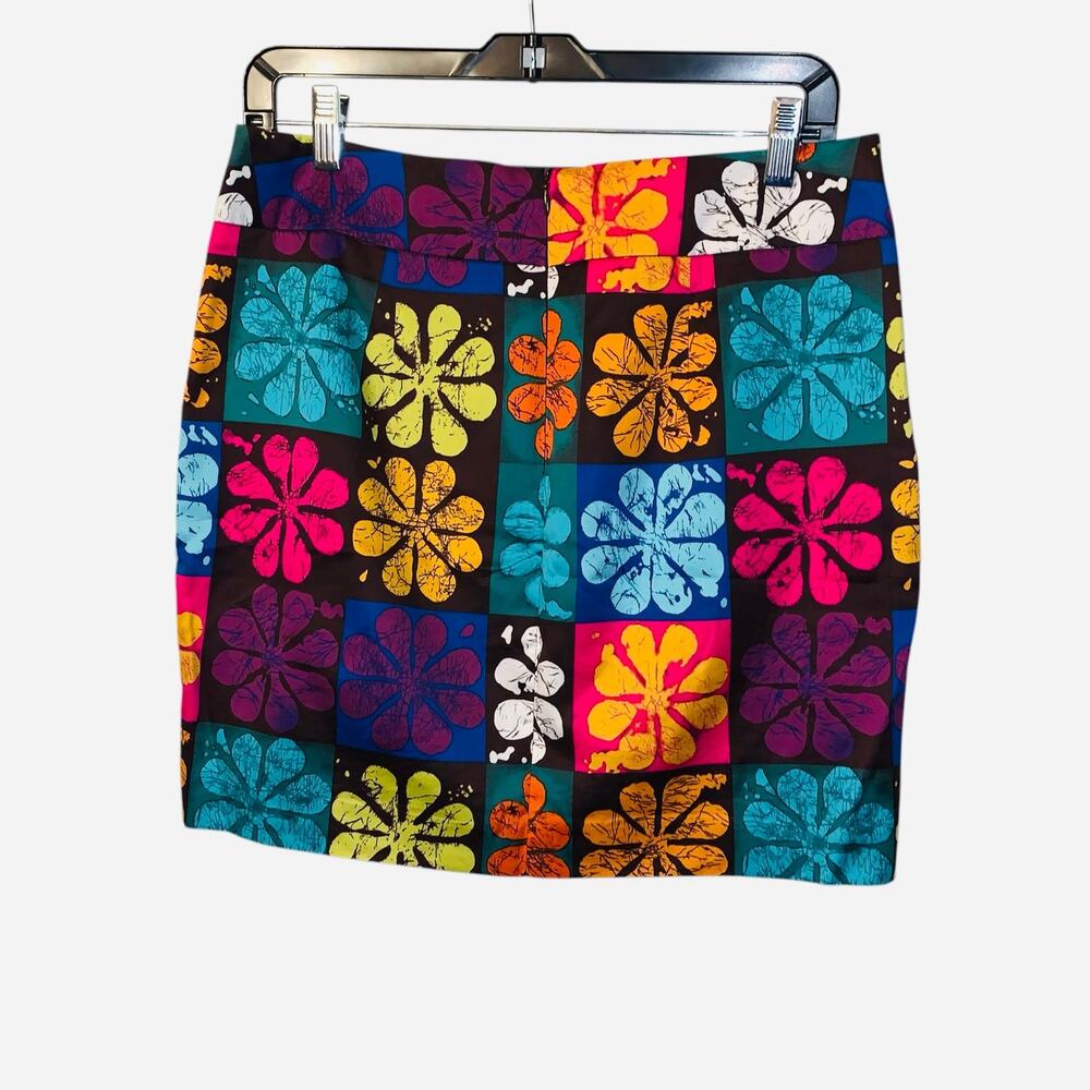 Trina Turk Mini Skirt Retro Floral Boho Patchwork Flower Power, Size 8 - Picture 5 of 7